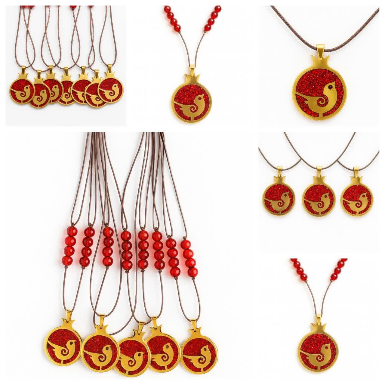 گردنبند انار یلدایی بند نخی