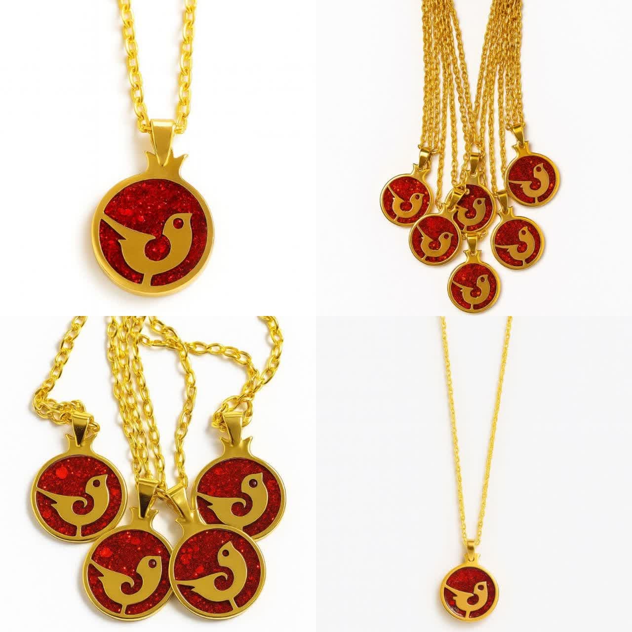 گردنبند انار یلدا زنجیر طلایی