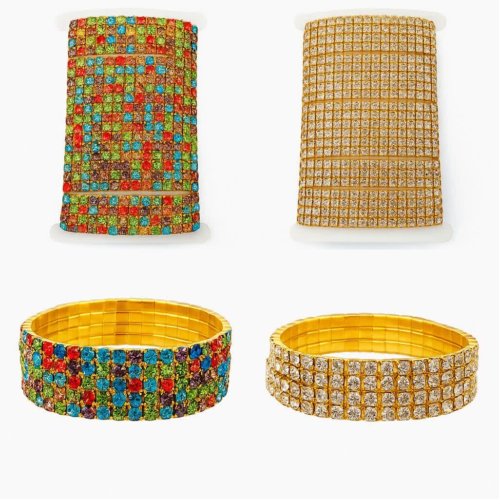 دستبند 3 رج نگین دار