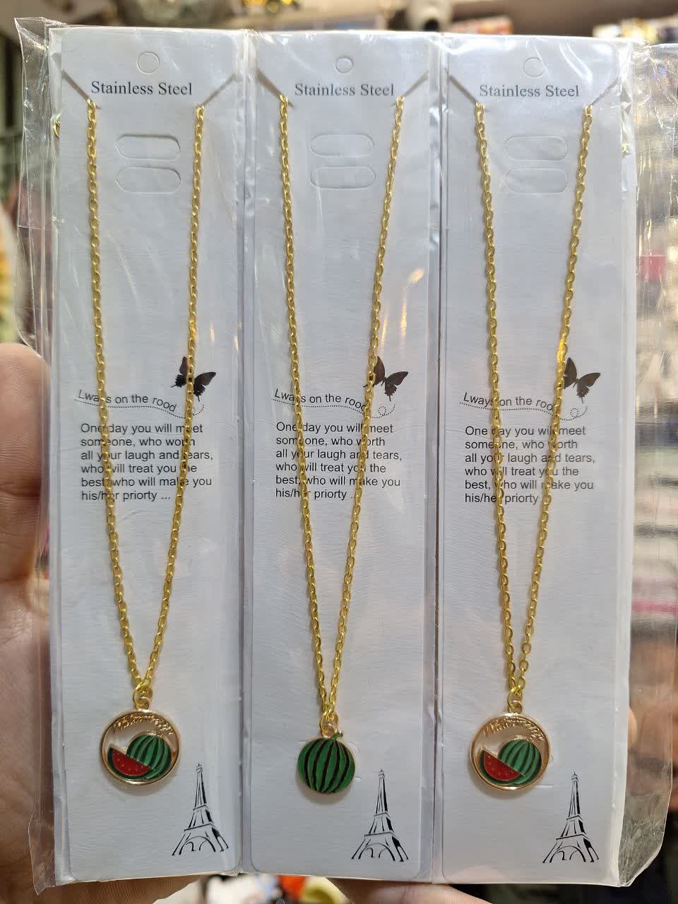 گردنبند یلدایی هندوانه فلزی